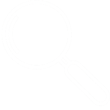 White Magnifying Glass icon with black background