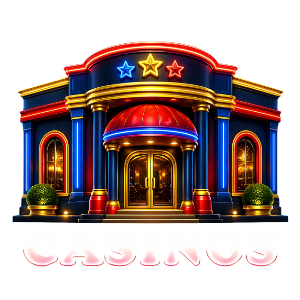 Casinos nav icon with a neon casino building