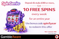 Spin Genie Casino Free Spins Bonus 2 image