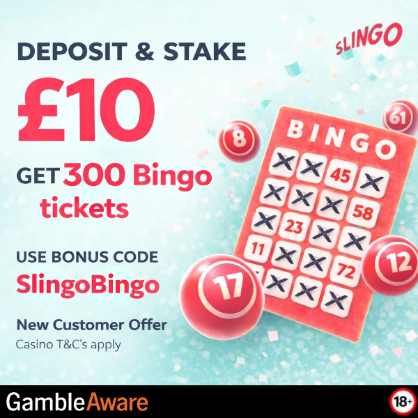 Slingo 300 bingo tickets offer image