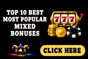 Top 10 Best Most Popular Mixed Bonuses image with black background, mixed bonuses icon and white text