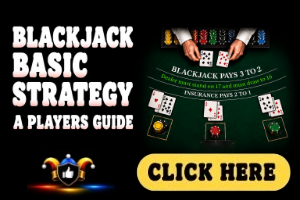Blackjack Basic Strategy image on a black background with white text