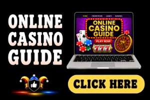 Online Casino Guide image on a black background with white text
