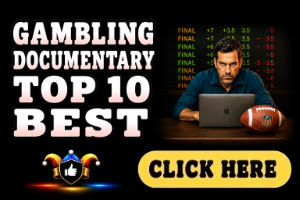 Gambling Documentary Top 10 Best image on a black background with white text