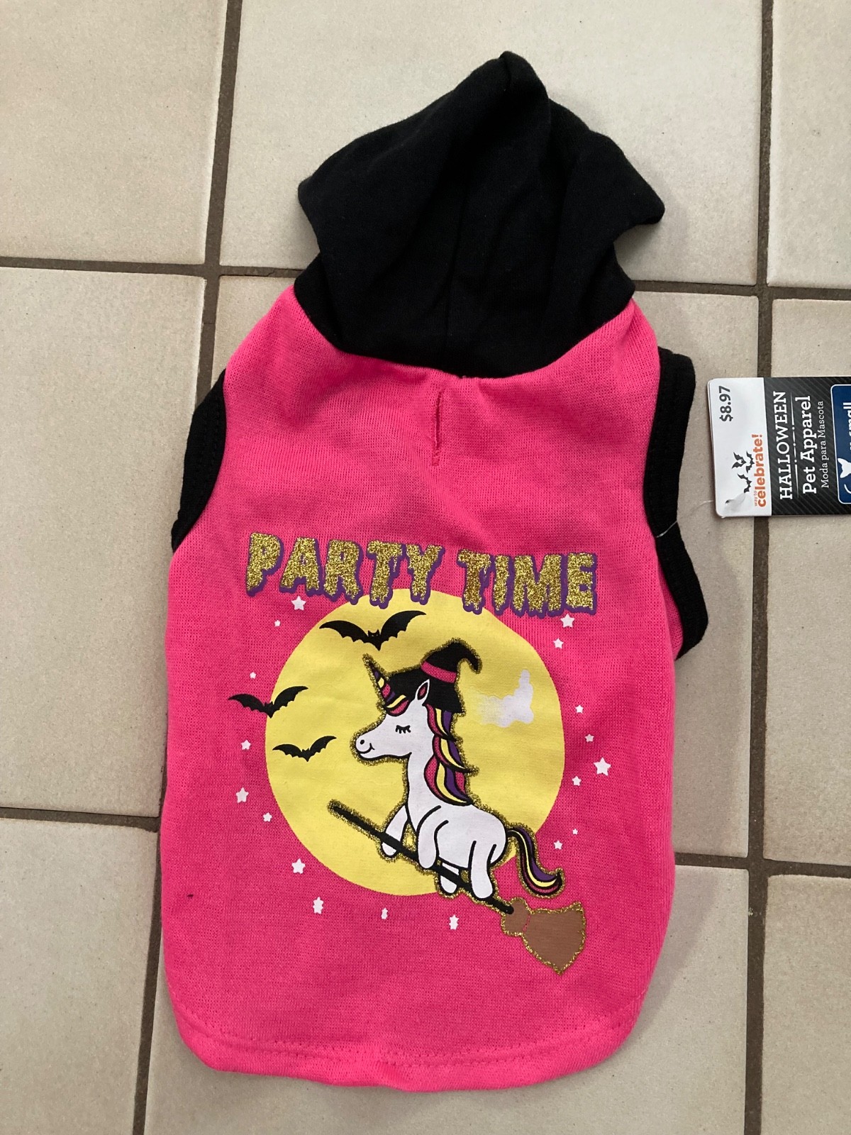 Halloween Dog Apparel Size XS Pink PARTY TIME UNICORN Pet Costume NEW
