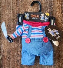 Chucky Doll "Killin' It"  Dog Cosplay Costume Halloween Dog Clothes Dogs Cats, S