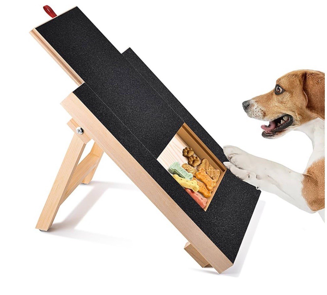 Dog Nail File Toy Black with Treat Box Dog Nail File Board for Small Medium Dogs