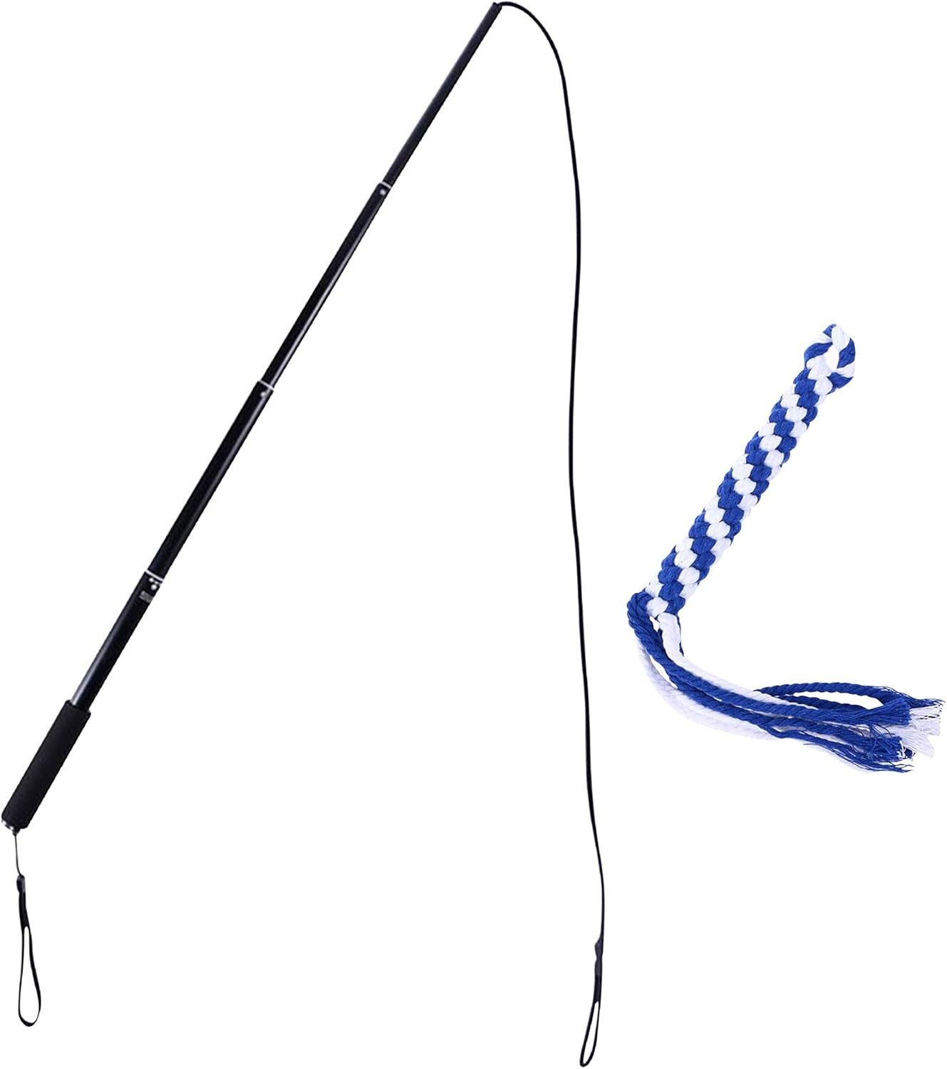 Interactive Dog Training Teaser Wand w/ Non-Slip Rubber Handle