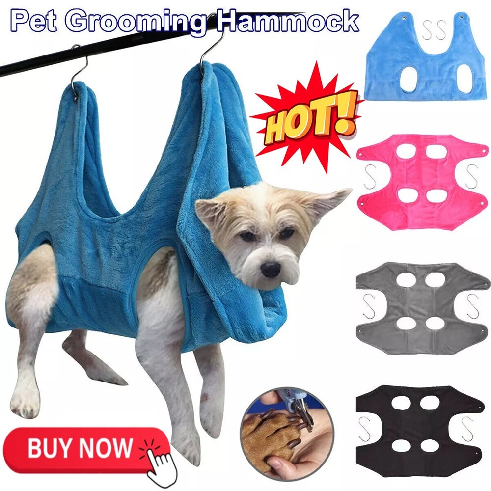 Microfiber Cat Dog Hammock Helper Cute Pet Grooming Hammock Restraint Towel Bag