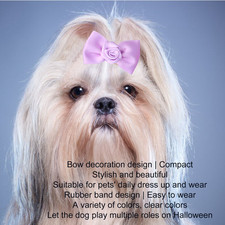 Dog Bows Fashionable Portable Cute Pet Hair Bows With Rubber Bands For Dogs