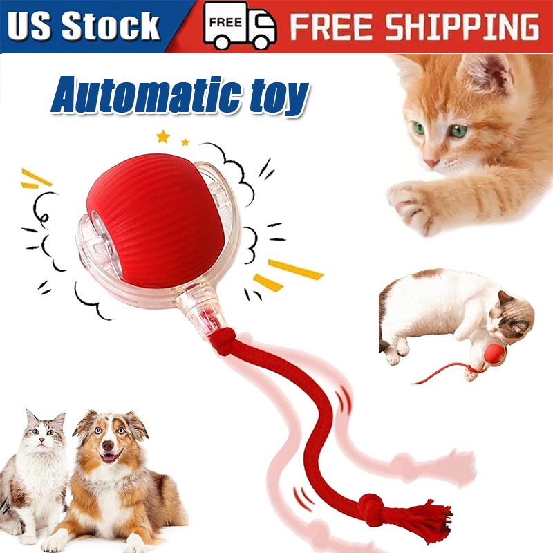 Automatic Rolling Ball Smart Cat Dog Toy Electric Pet Self-moving Kitten Game US