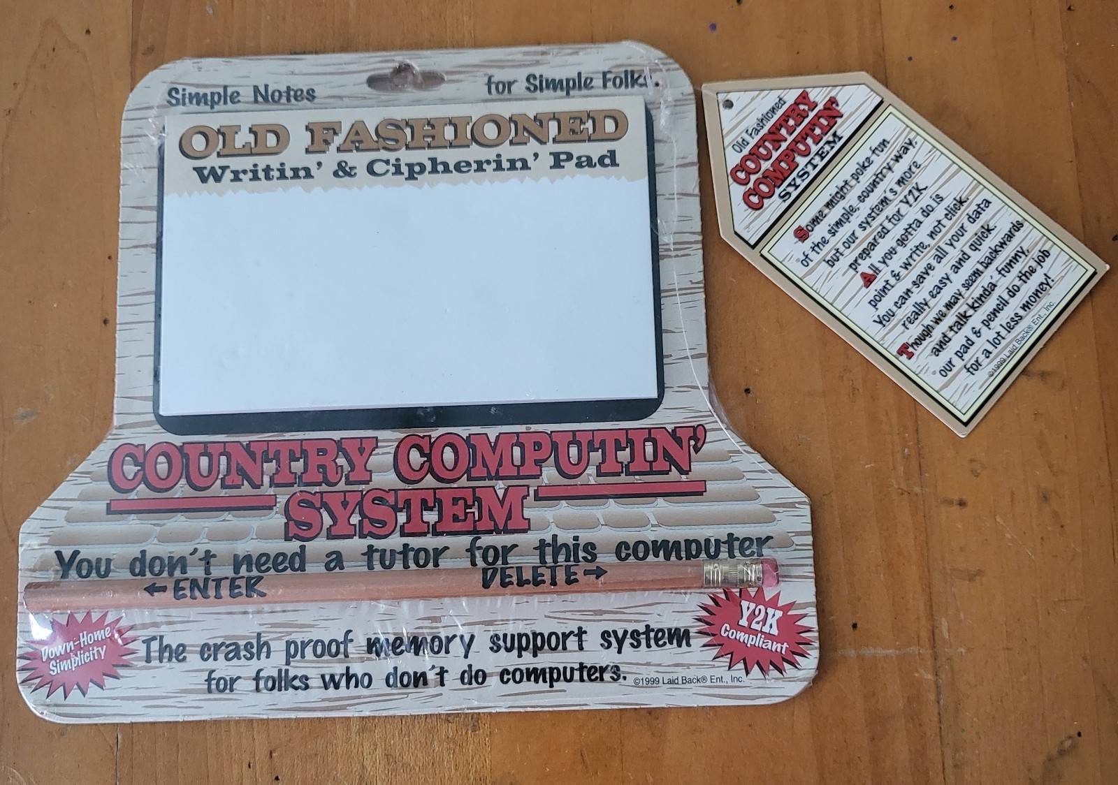 1999 Country Computin System Pad Gag Gift Laid Back Ent. Retro Tech Humor SEALED