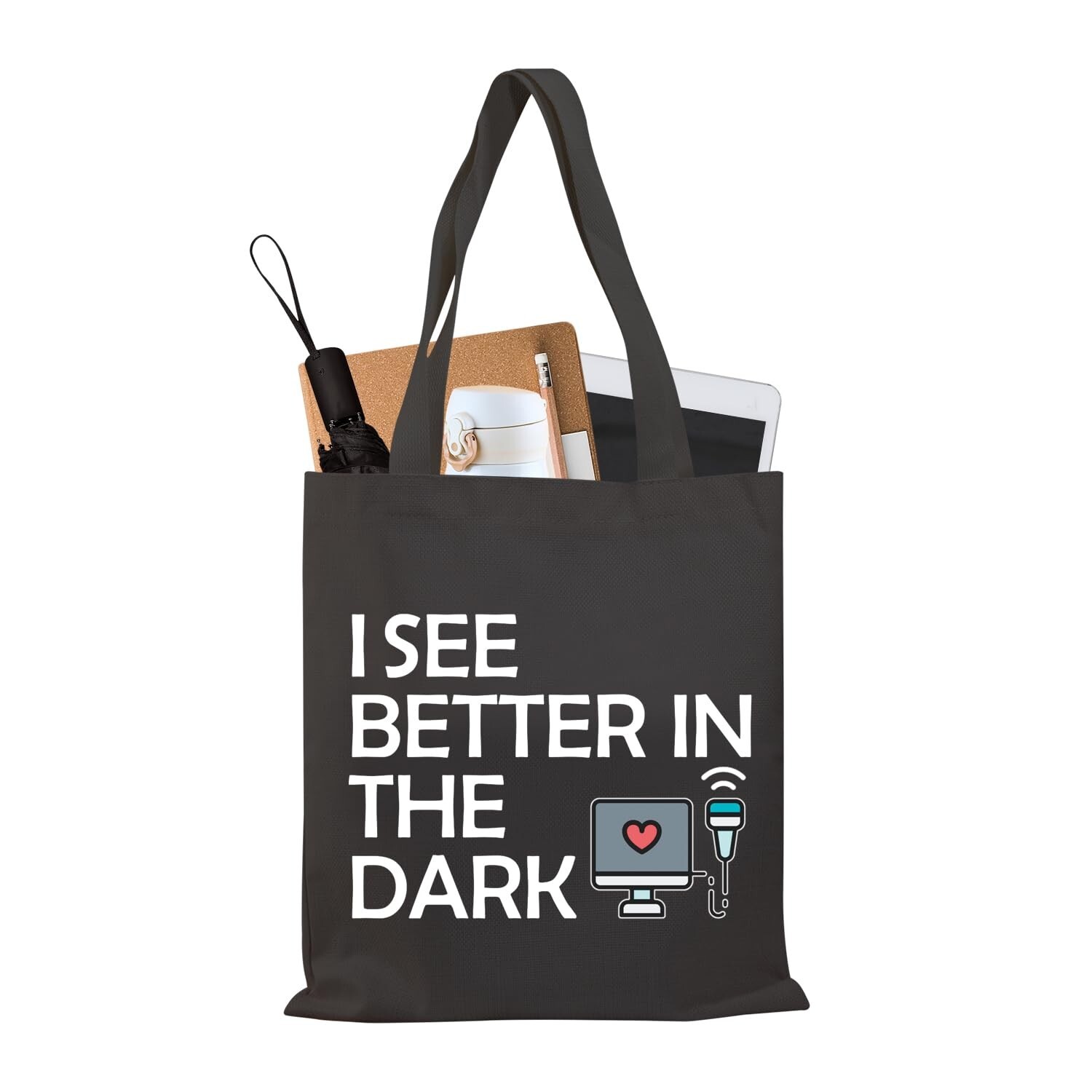 BDPWSS Sonographer Tote Bag Ultrasound Tech Gift - I See Better In The Dark