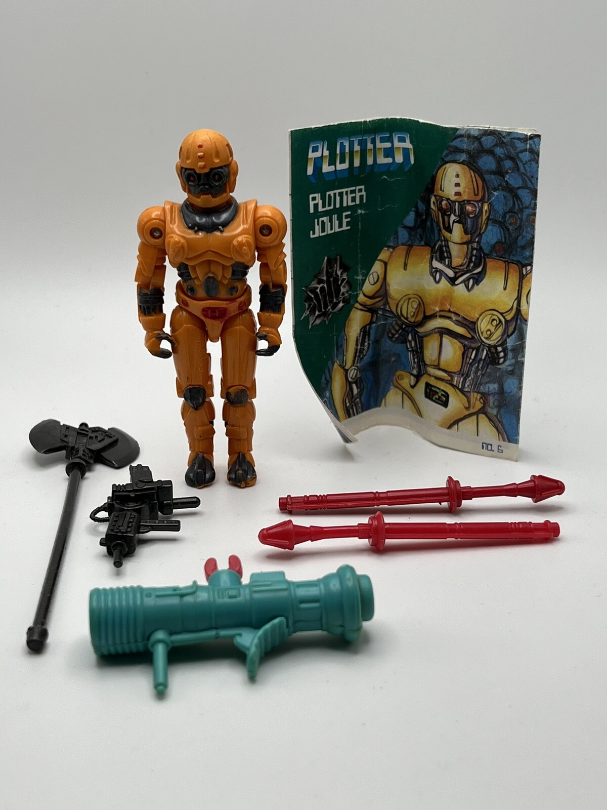 Plotter Joule Robot Figure Fun Tech 1994 Complete Comic File Card, 3-3/4, 1:18
