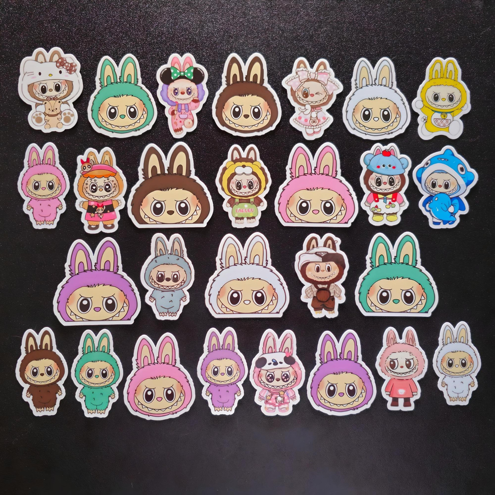The Monsters Labubu Stickers Vinyl Decal Macaron K-pop Trendy Plushie Toy Cute