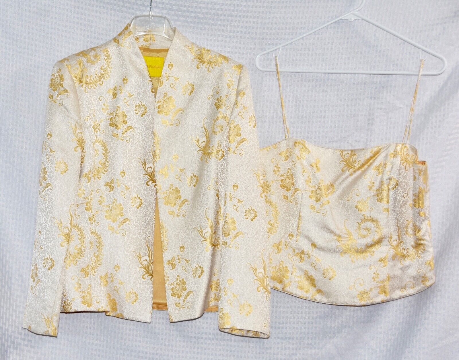 Flores & Flores Tapestry Brocade Evening Jacket and Bustier Size 14