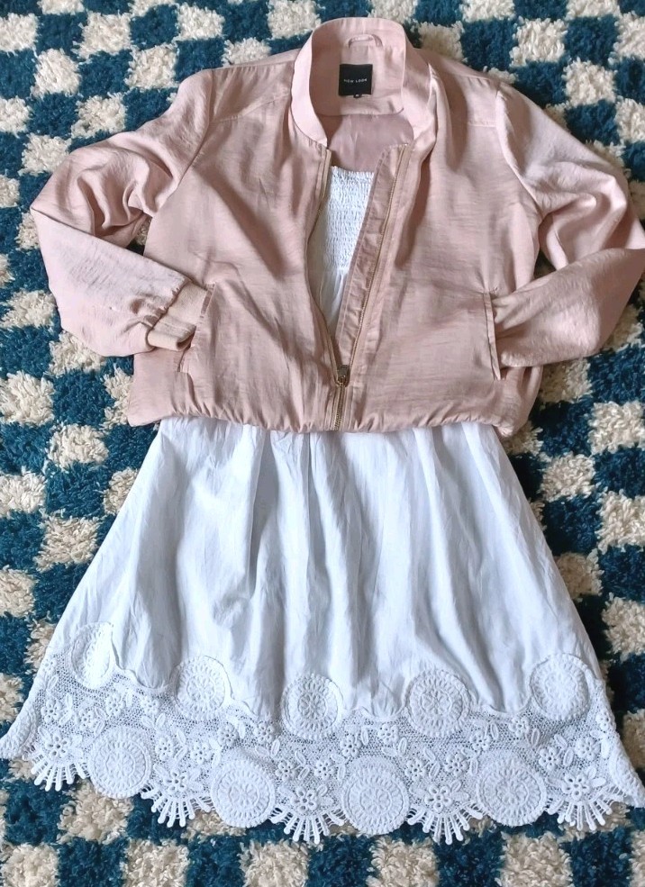 Light Jacket. Silk Feel Jacket. Peach/pink Newlook Jacket. Evening Jacket. 12