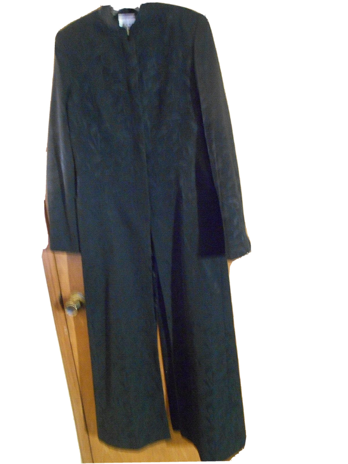 David Bijoux 8 Black Tone-on-tone Jacquard Long Evening Lined Coat Old Money 