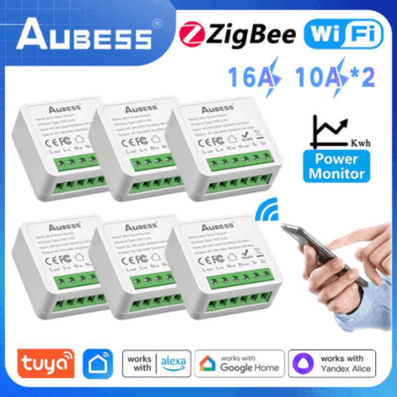 AUBESS WiFi Switch Tuya Smart Home Gadgets Automation MINI DIY 2-Gang 2-Way Swit