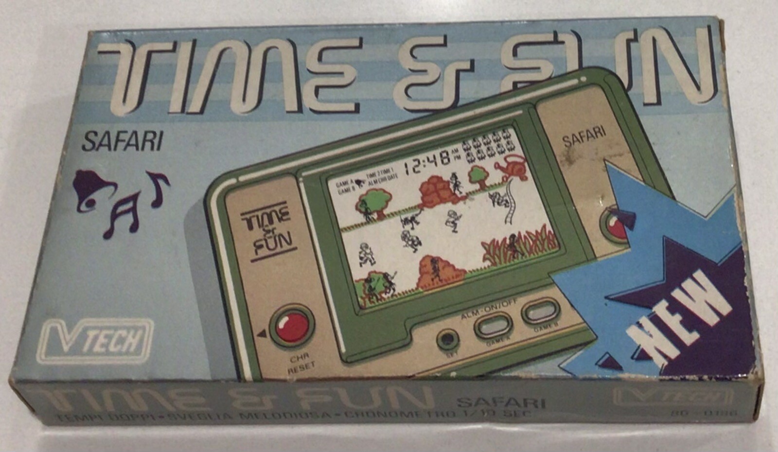 TIME AND FUN  SAFARI HAND HELD ELECTRONIC GAME V-TECH BOXED 1981