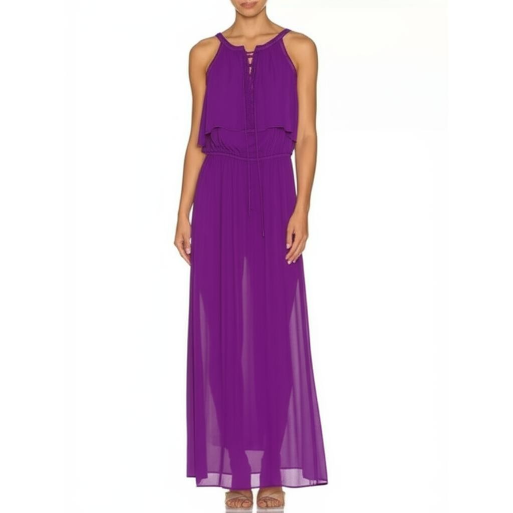Cremieux Small Purple Sleeveless Lined Elegant Classic Maxi Dress
