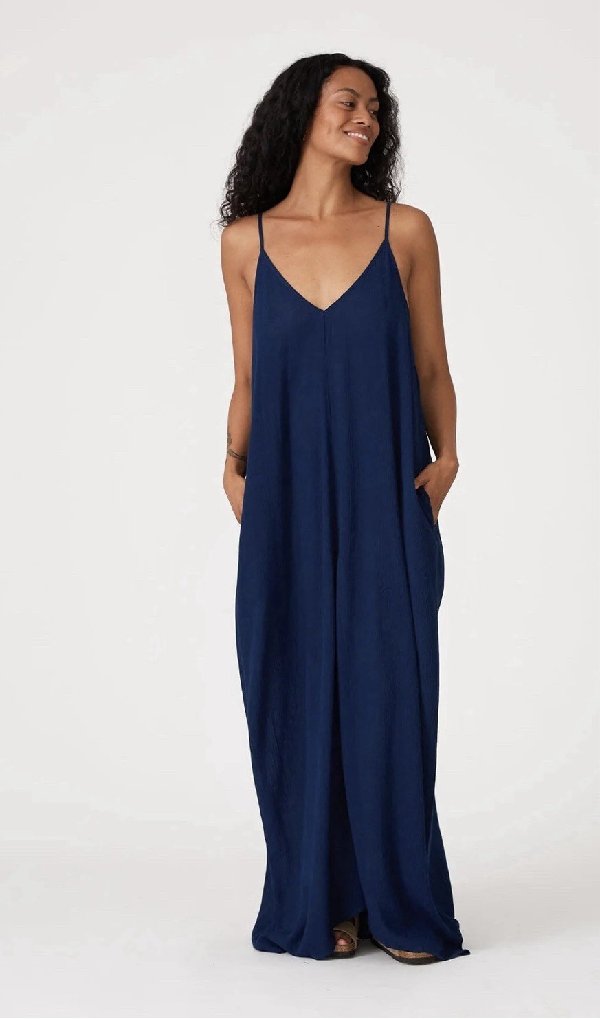 Lovestitch Elegant Navy Blue Maxi Sleeveless Dress size M/L