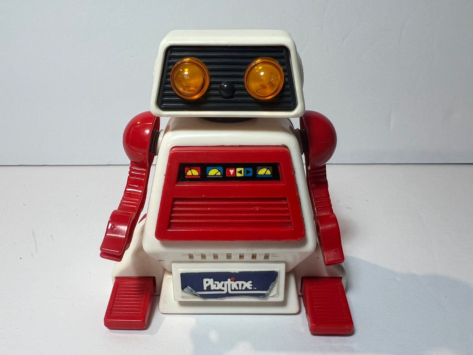 Playtime Robot Toy Gyrobot Geared 1986 Works Moves Forward Vintage
