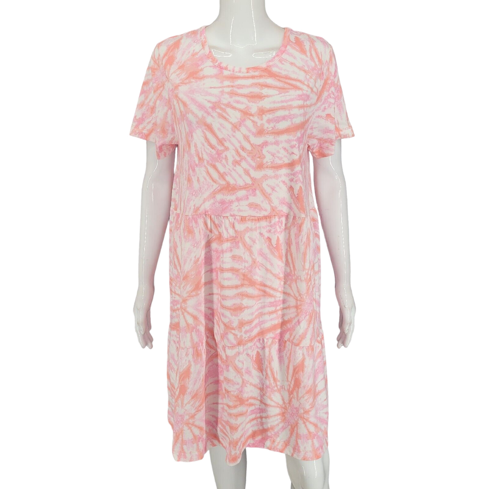 Womens Dress Medium Sz Cotton Rayon Tie Dye Print Elegant Evening Top