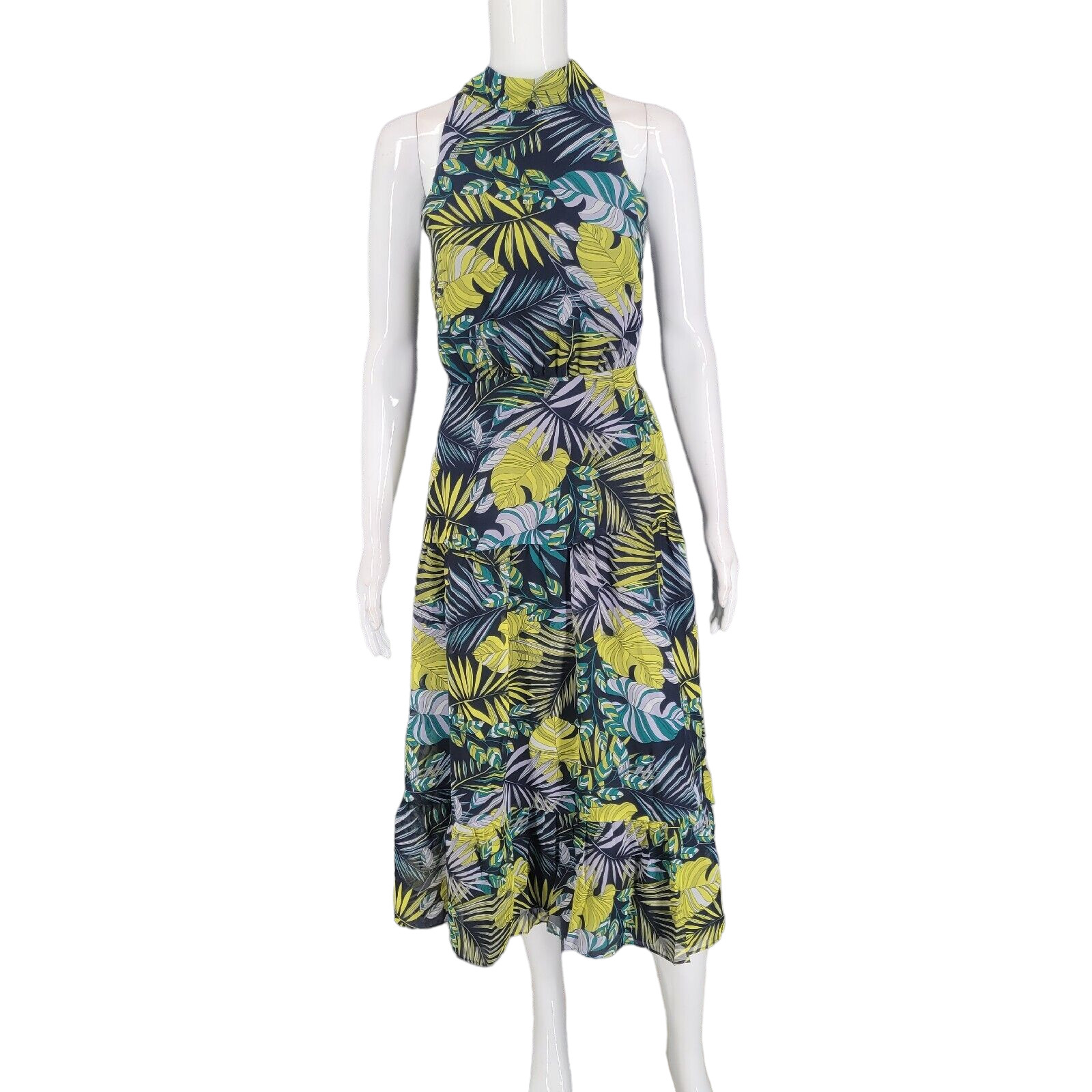 Womens Midi Dress XX-Small Sz Floral Colorful Print Elegant Evening top