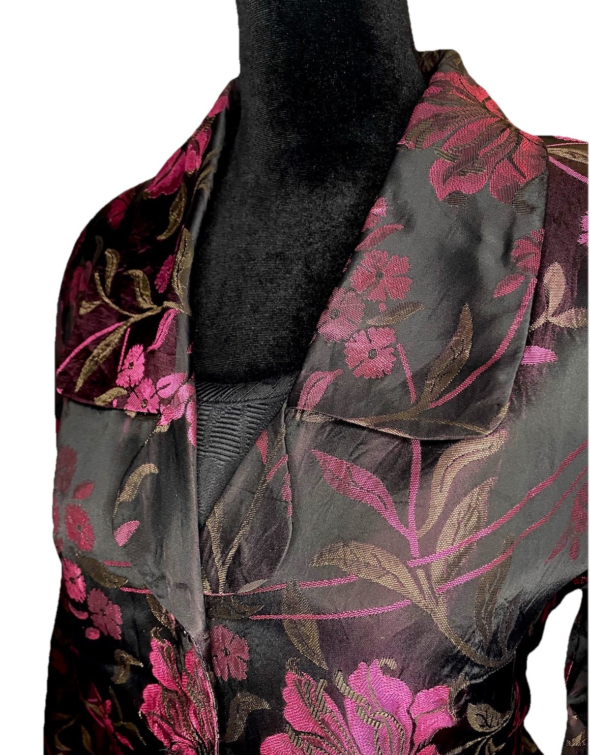 Vintage MSK Brocade Dress Jacket Purple & Black- Size M, 1980s Elegance