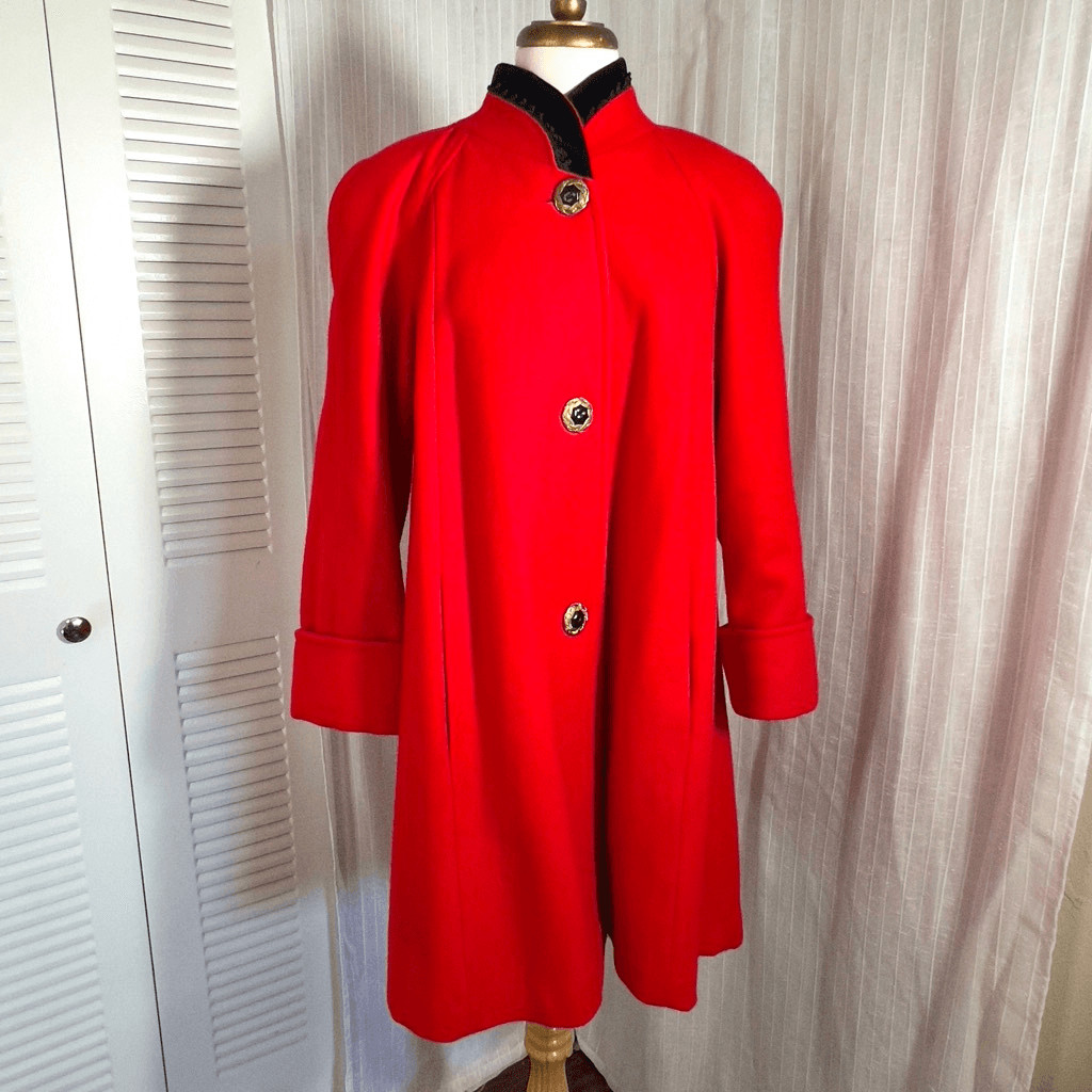 Jofeld | Women’s | Coats | S | Vintage Elegant Red Dress Overcoat