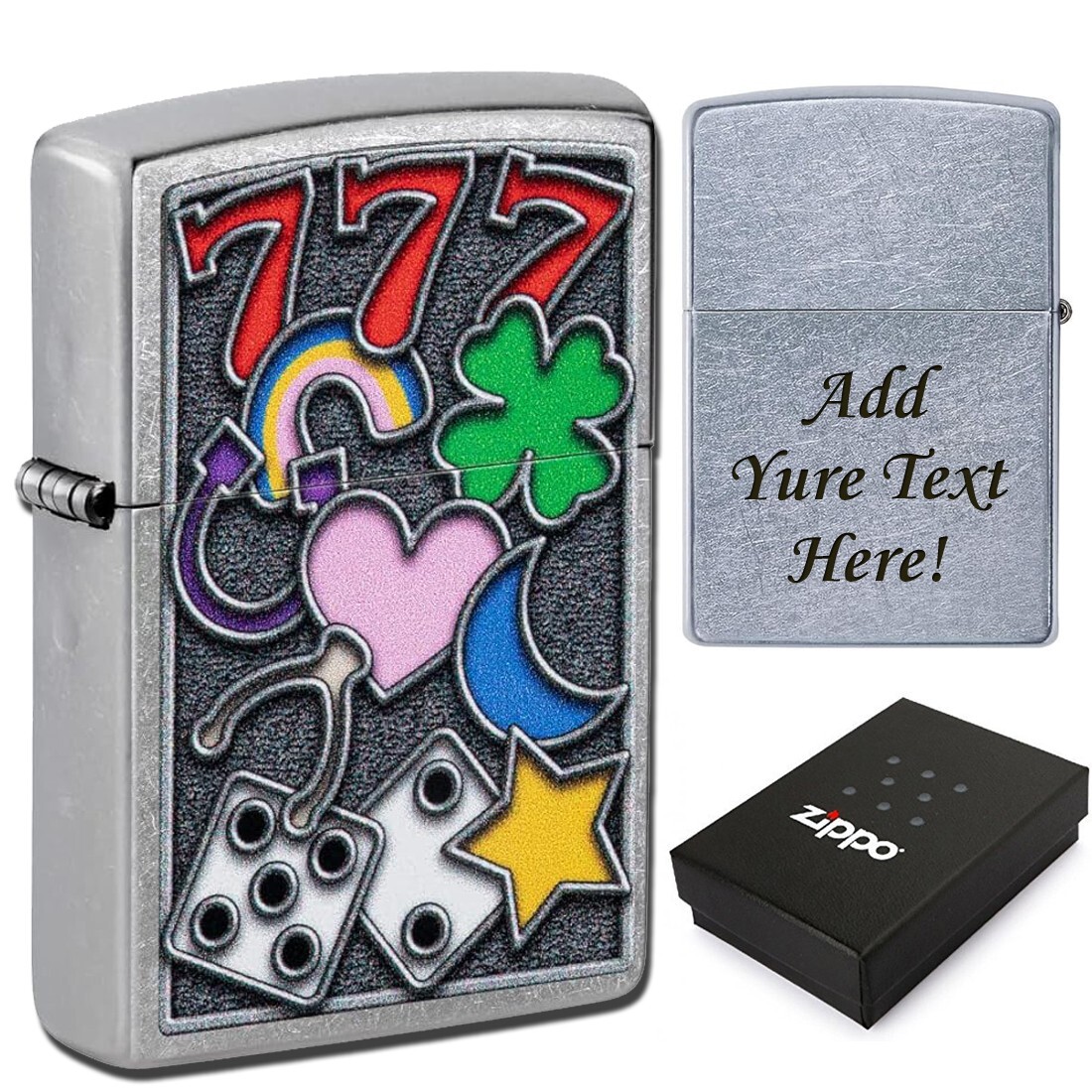 Personalized Engraved Genuine Zippo Lighter Luck Cutom Name Gift Men Groomsmen