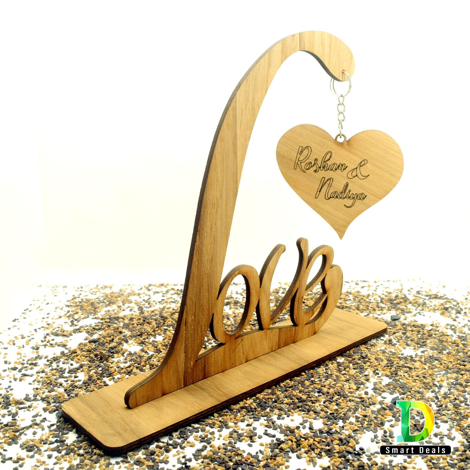 Personalized Love heart Wooden Birthday Gift With Your Text For anniversary or A