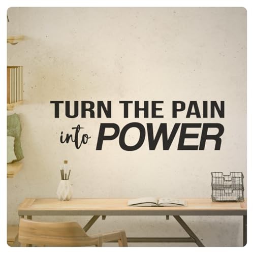 Pain into Power Motivational Wall Decal Sticker Quote Home Gym Decor