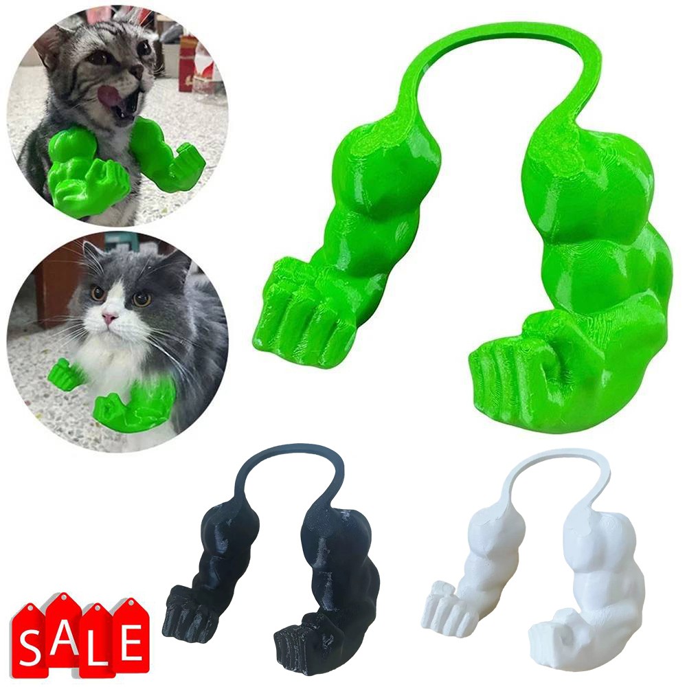 3D Printed Cat Funny Arms Muscle Pet Props Strong Arm Muscular Cat Accessory