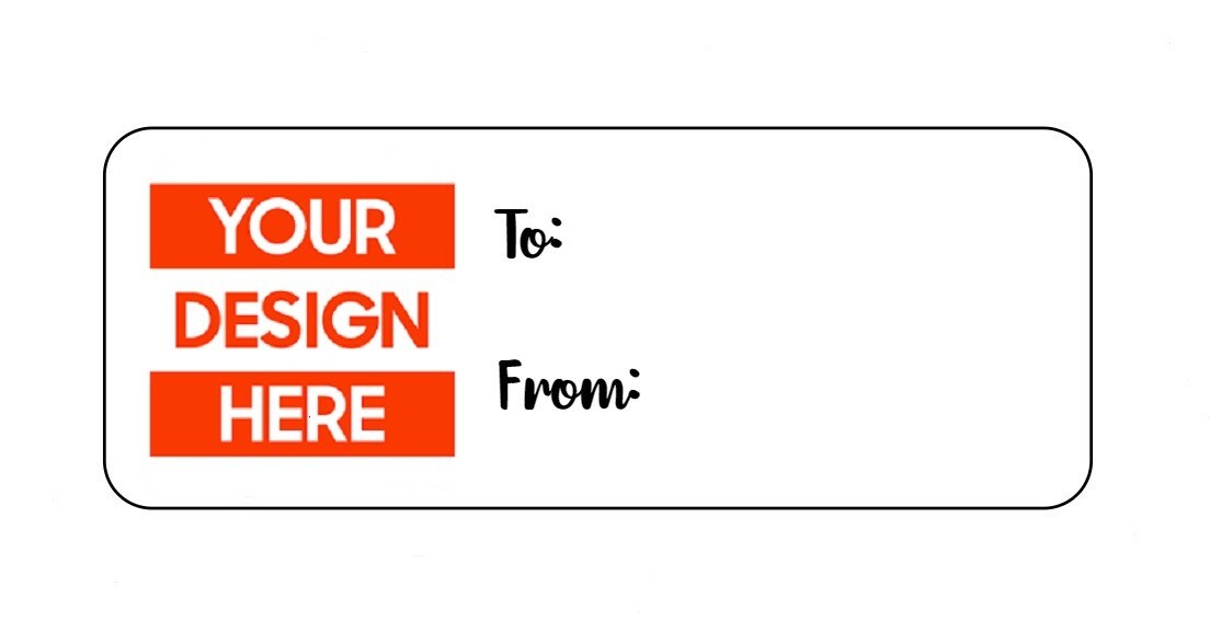 30 CUSTOM LOGO PERSONALIZED TO FROM GIFT TAG LABELS 1 in X 2.625 in