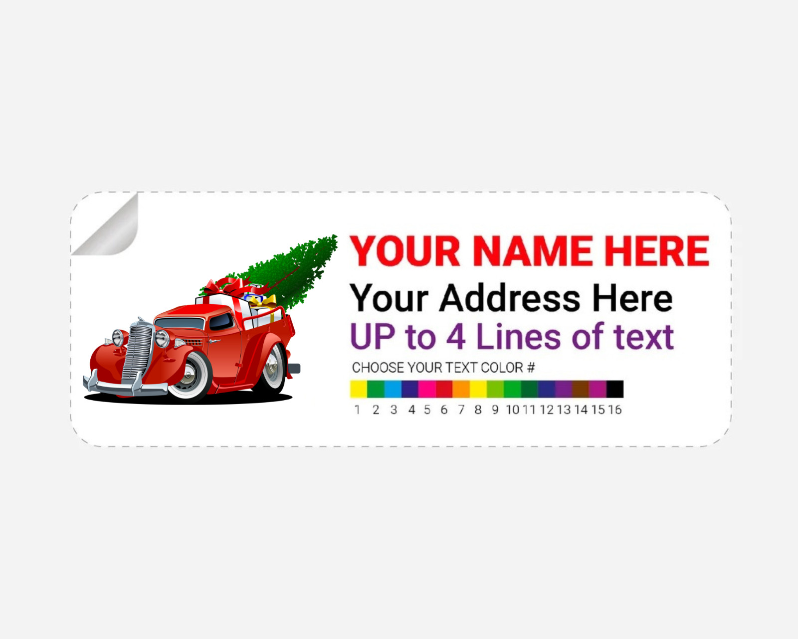 Personalized Red Car with Christmas Gift Address Labels Stickers 2.625inx01in
