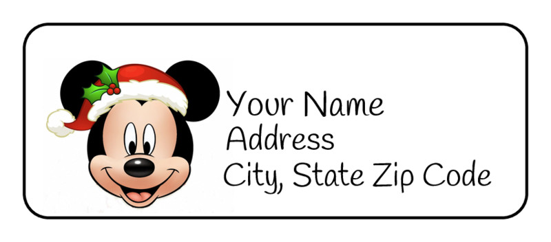 30 Personalized Mickey Mouse Christmas Address Labels, Stickers,Gift Tags,disney