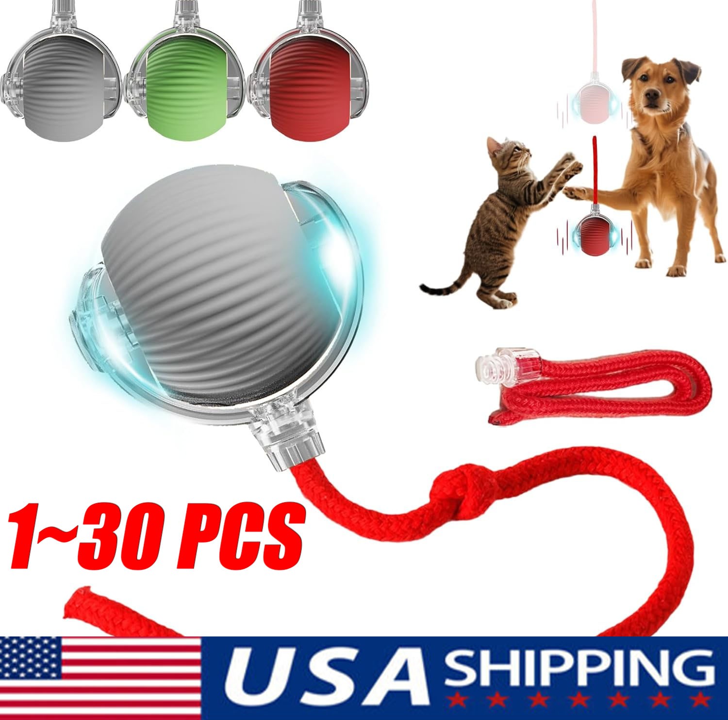 Automatic Rolling Ball Smart Cat Dog Toy Electric Pet Selfmoving Kitten Game Lot