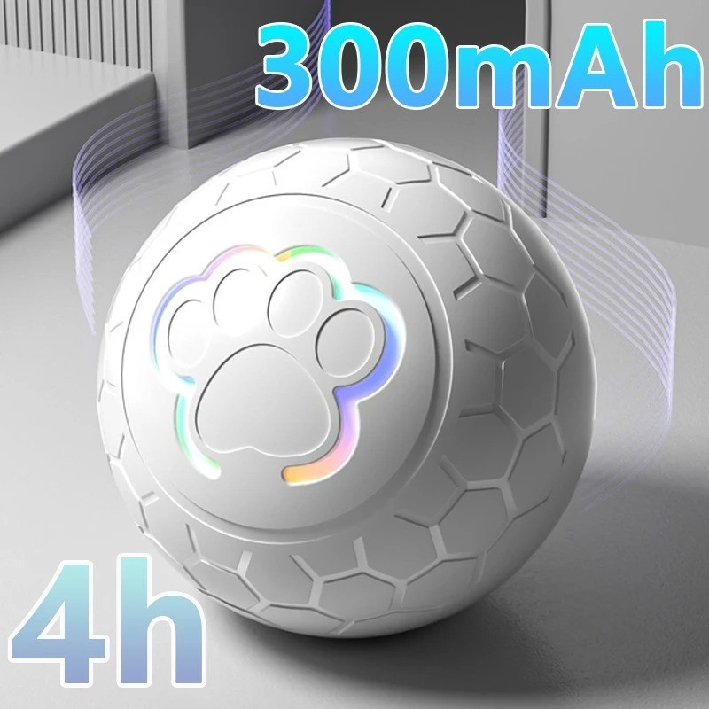 Smart Interactive Dog Toy Ball USB Rechargeable Bouncing Rolling Pet Toy w/Light
