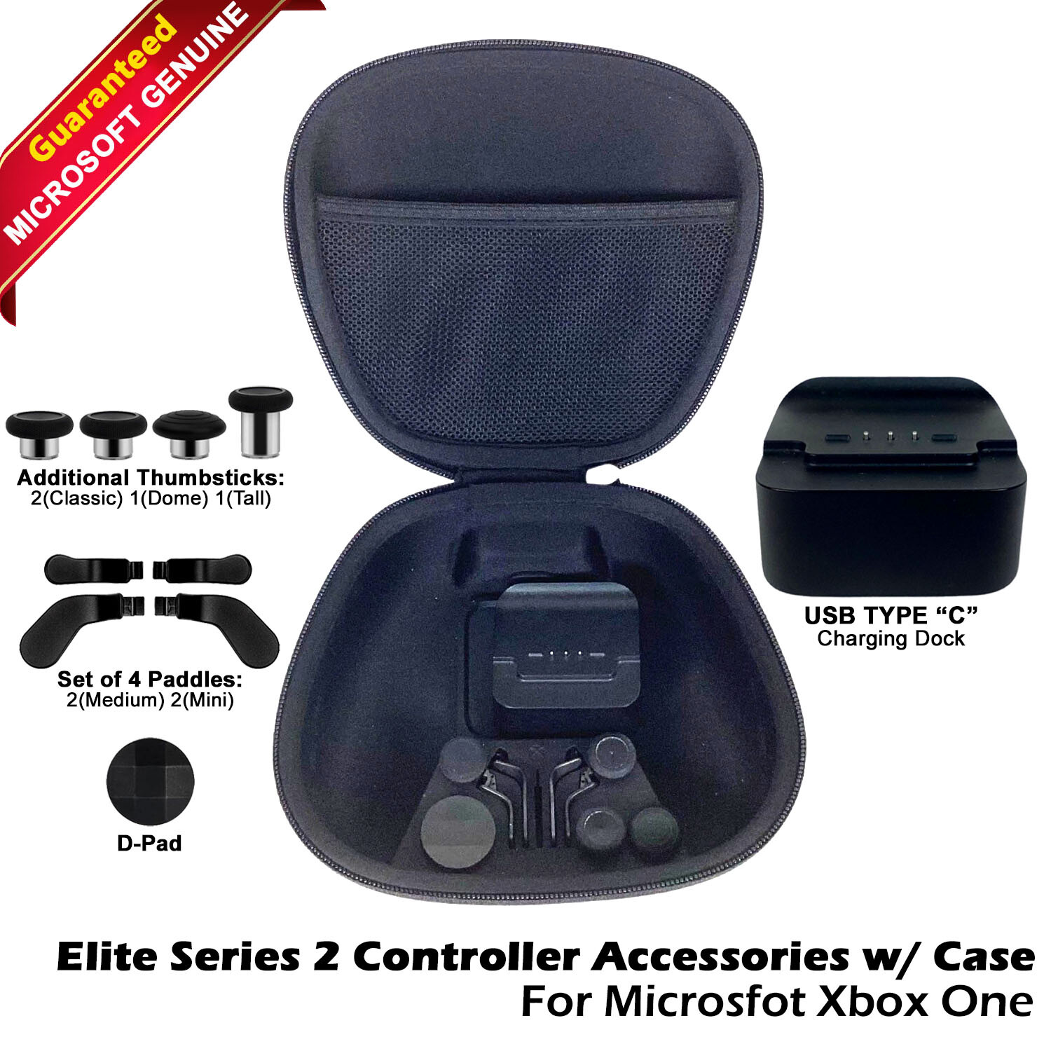 Xbox Elite Series 2 Controller Carrying Case w/ Charging Stand and Accessories