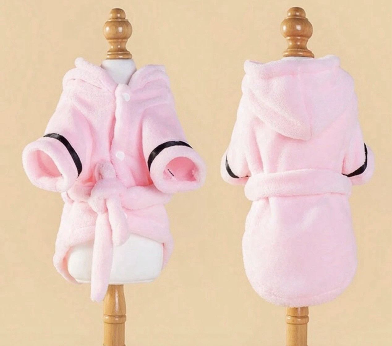 1Pc Flannel Pet Hoodie Robe for Small Dogs & Cats | Soft & Warm Homewear