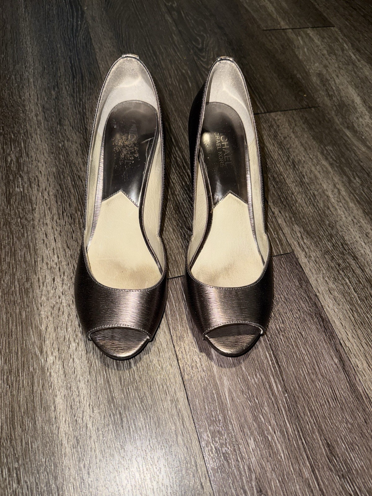 Michael Michael Kors Women’s Size 9.5 Silver Stiletto Slip-On Heels Pumps