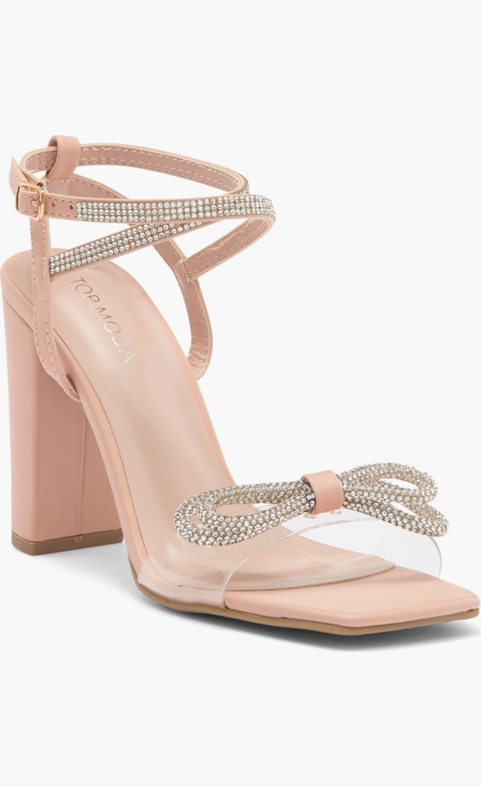 New.! Top Guy Shoes Chic Nile Rhinestones Sandals Sz 8M Sexy Transparent Strap