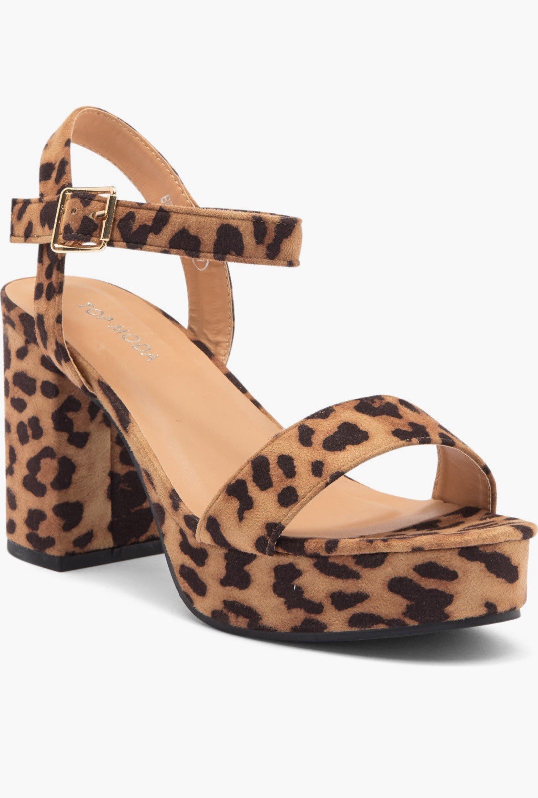 New.! Top Guy Shoes Casual Sandals Beverly Platform Sz 7M Leopard Strap Gorgeous
