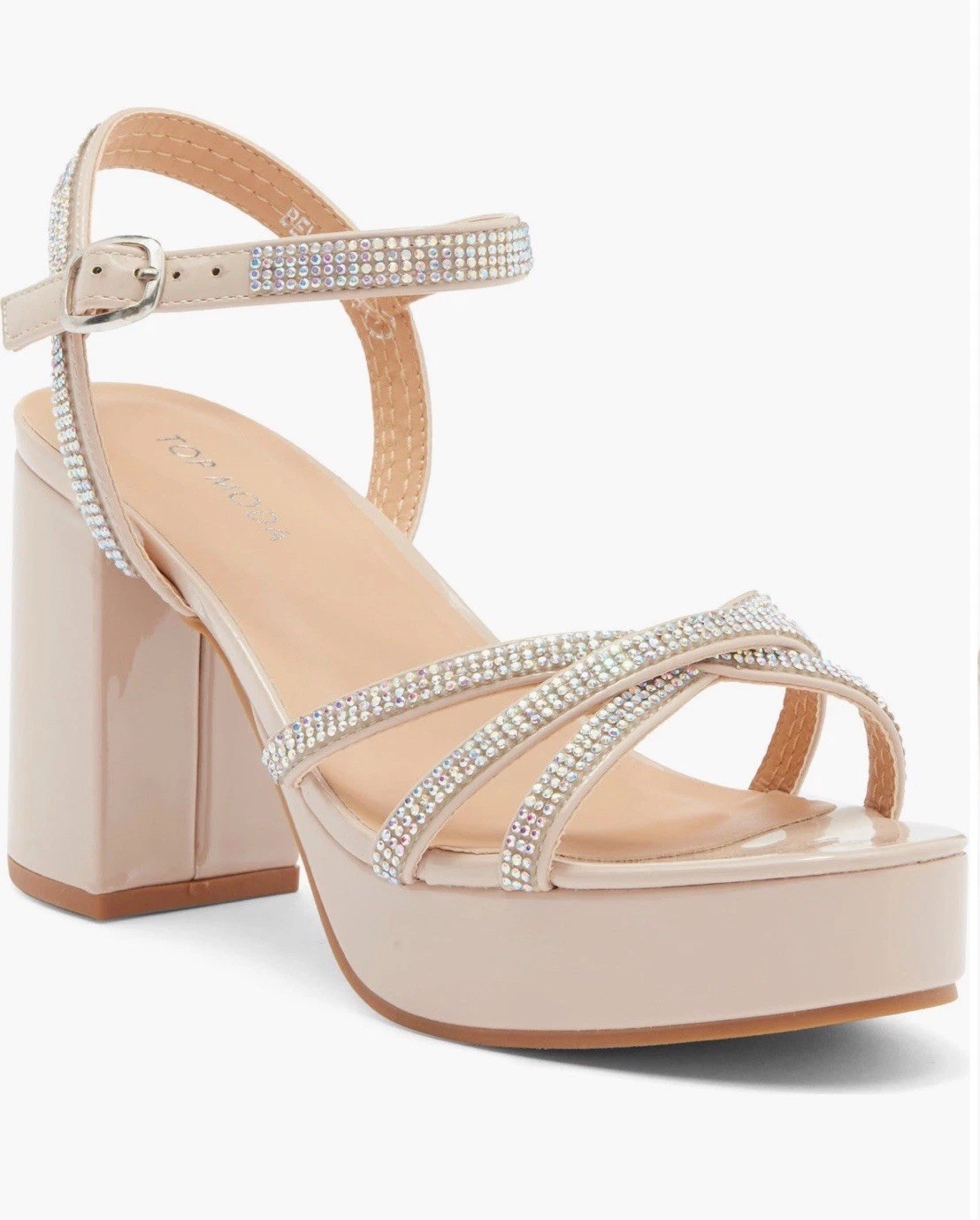 New.! Top Model Casual Sandal Beverly Platform Straps Rhinestone Sz 7.5 Gorgeous