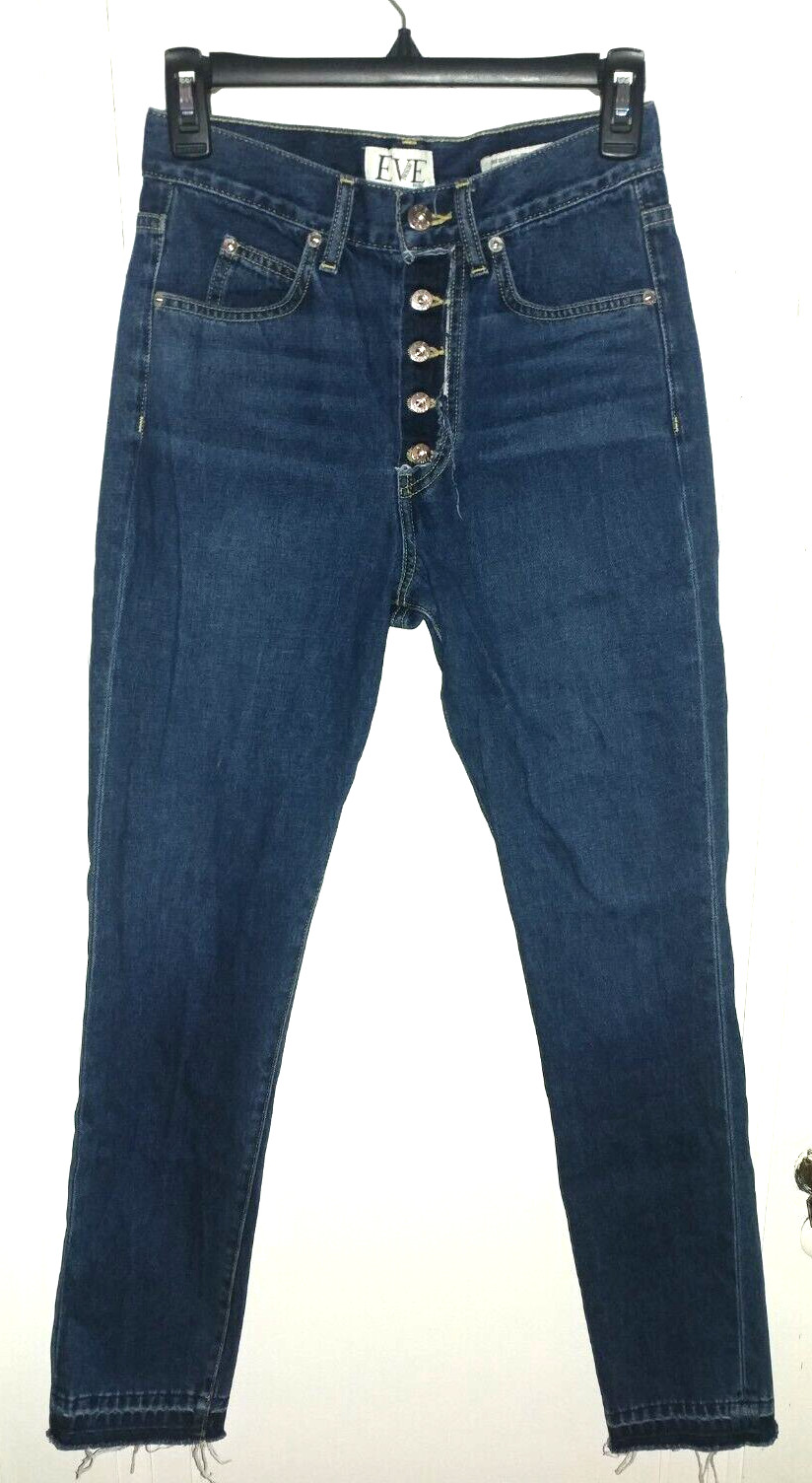 EVE Denim: THE SILVER BULLETT Tapered Leg Button Fly Crop Jeans - Womens Size 25