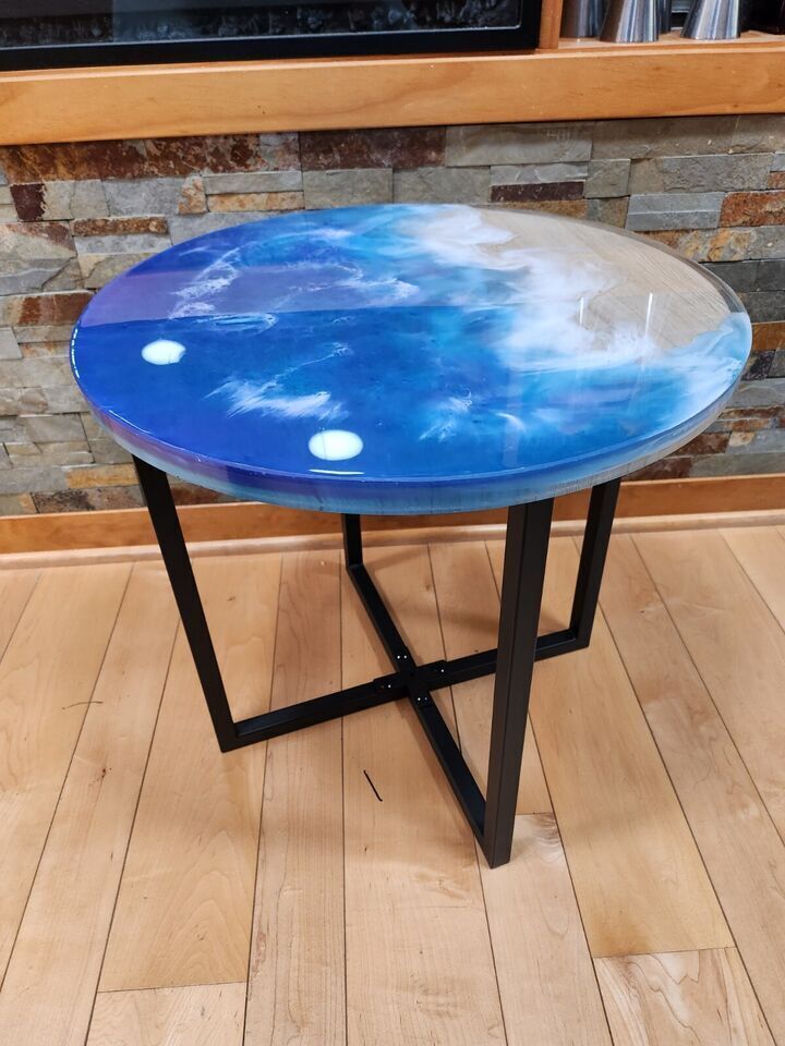 Resin Ocean Table, Center Coffee Lamp Table, Bar Side Table Luxury Furniture Top
