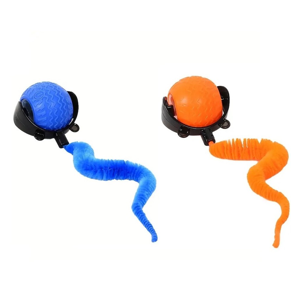 Interactive Cat Toy Ball USB Rechargeable w/ Tail Smart Motion Pet Toys Indoor
