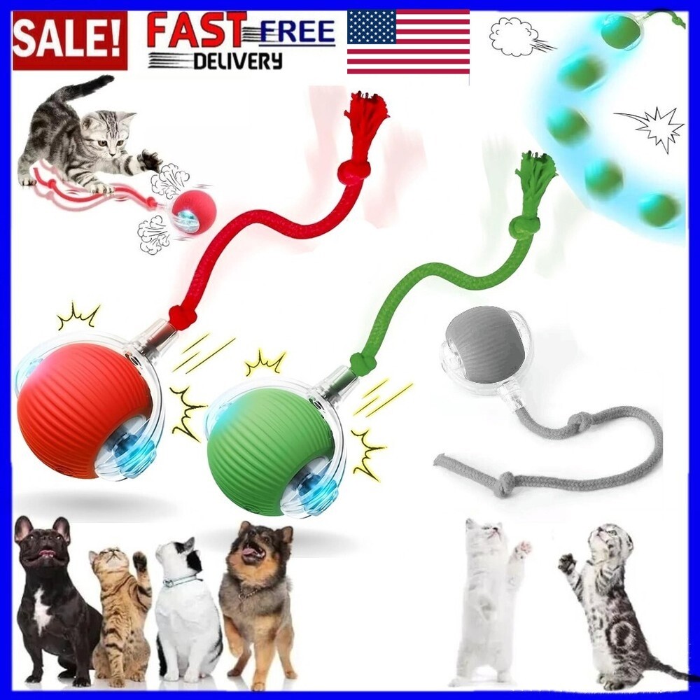 Automatic Rolling Ball Smart Pet Toy Electric Self-Moving Cat Dog Kitten Game